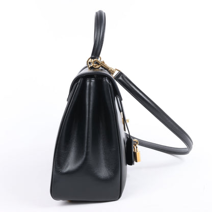 Celine Sac 16 Smooth Leather Medium 2Way Handbag in Black