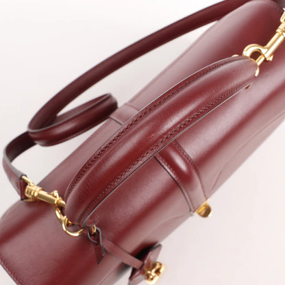 Celine Sac 16 Medium Smooth Leather 2Way Handbag in Burgundy