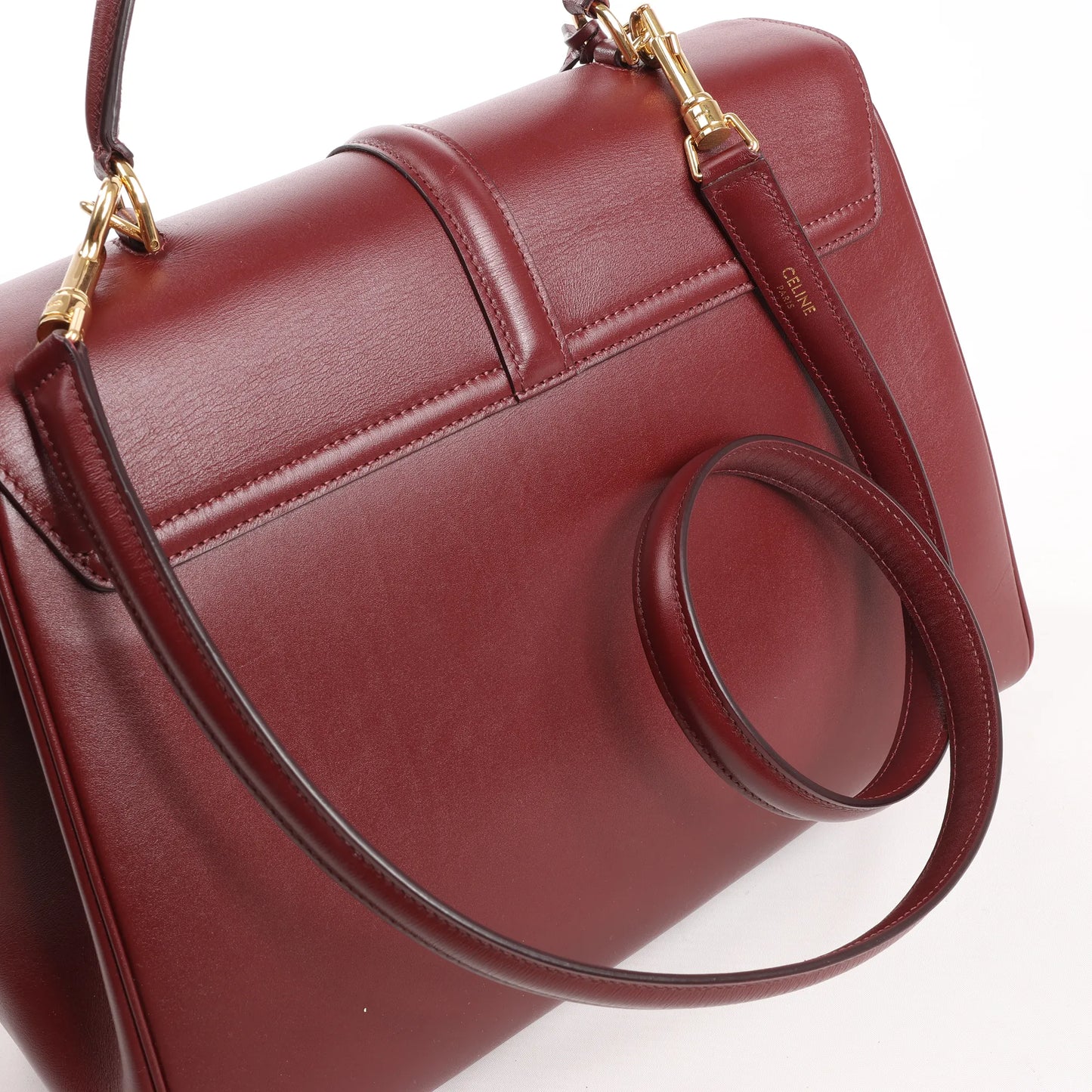 Celine Sac 16 Medium Smooth Leather 2Way Handbag in Burgundy