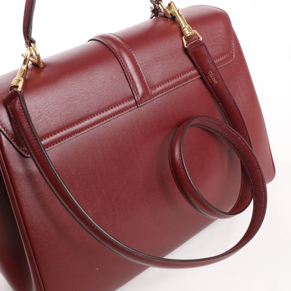 Celine Sac 16 Medium Smooth Leather 2Way Handbag in Burgundy