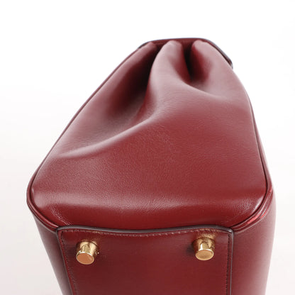Celine Sac 16 Medium Smooth Leather 2Way Handbag in Burgundy