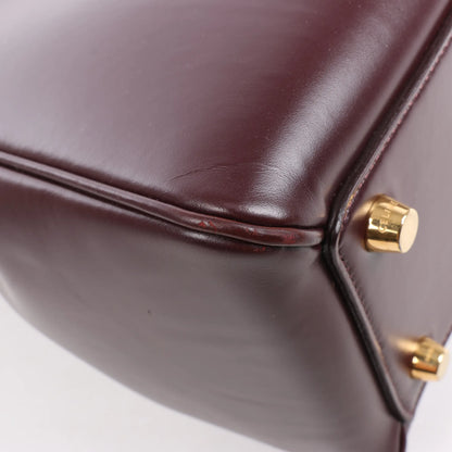 Celine Sac 16 Medium Smooth Leather 2Way Handbag in Burgundy