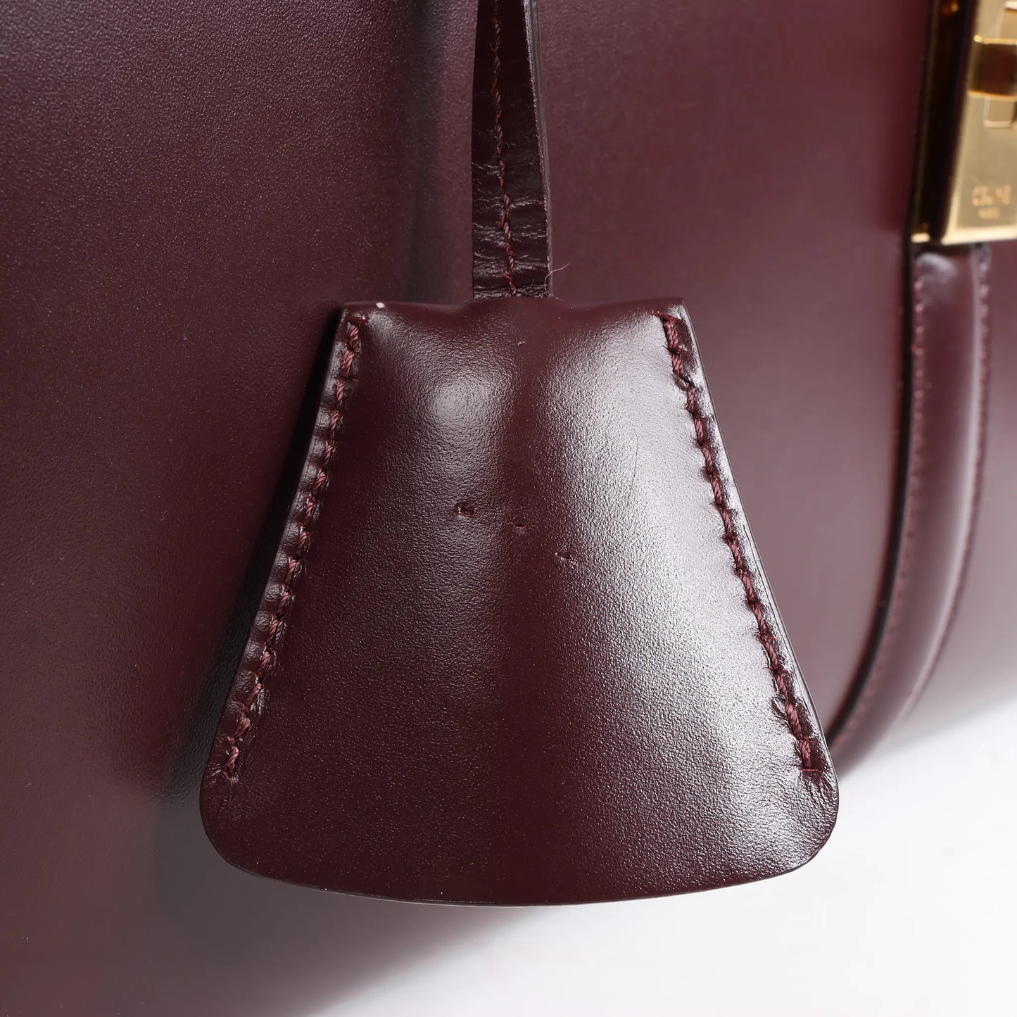 Celine Sac 16 Medium Smooth Leather 2Way Handbag in Burgundy