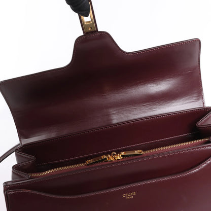 Celine Sac 16 Medium Smooth Leather 2Way Handbag in Burgundy