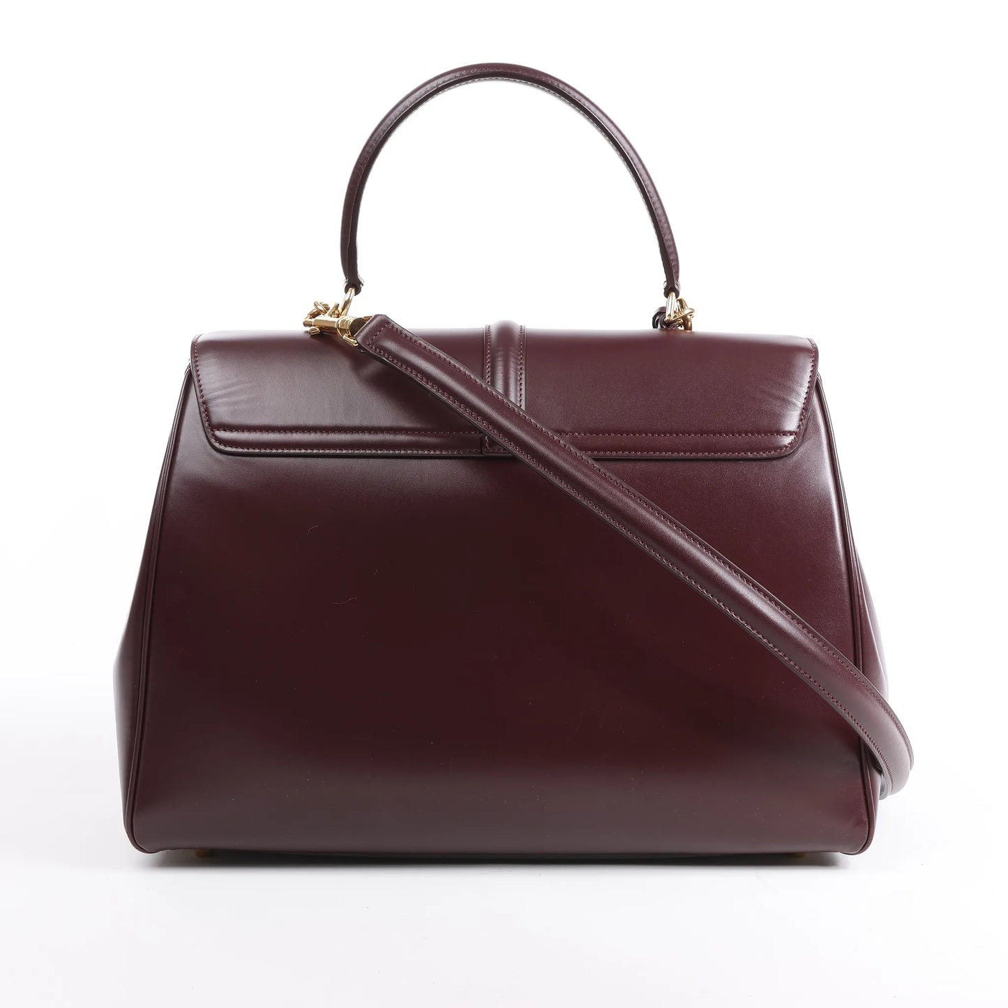Celine Sac 16 Medium Smooth Leather 2Way Handbag in Burgundy
