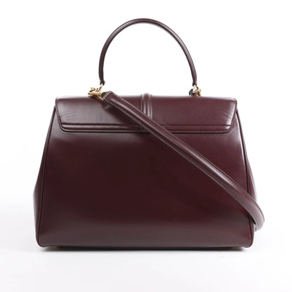 Celine Sac 16 Medium Smooth Leather 2Way Handbag in Burgundy
