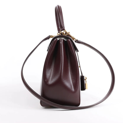 Celine Sac 16 Medium Smooth Leather 2Way Handbag in Burgundy