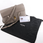 Celine Sac 16 Medium Grained Leather Shoulder Bag in Gray