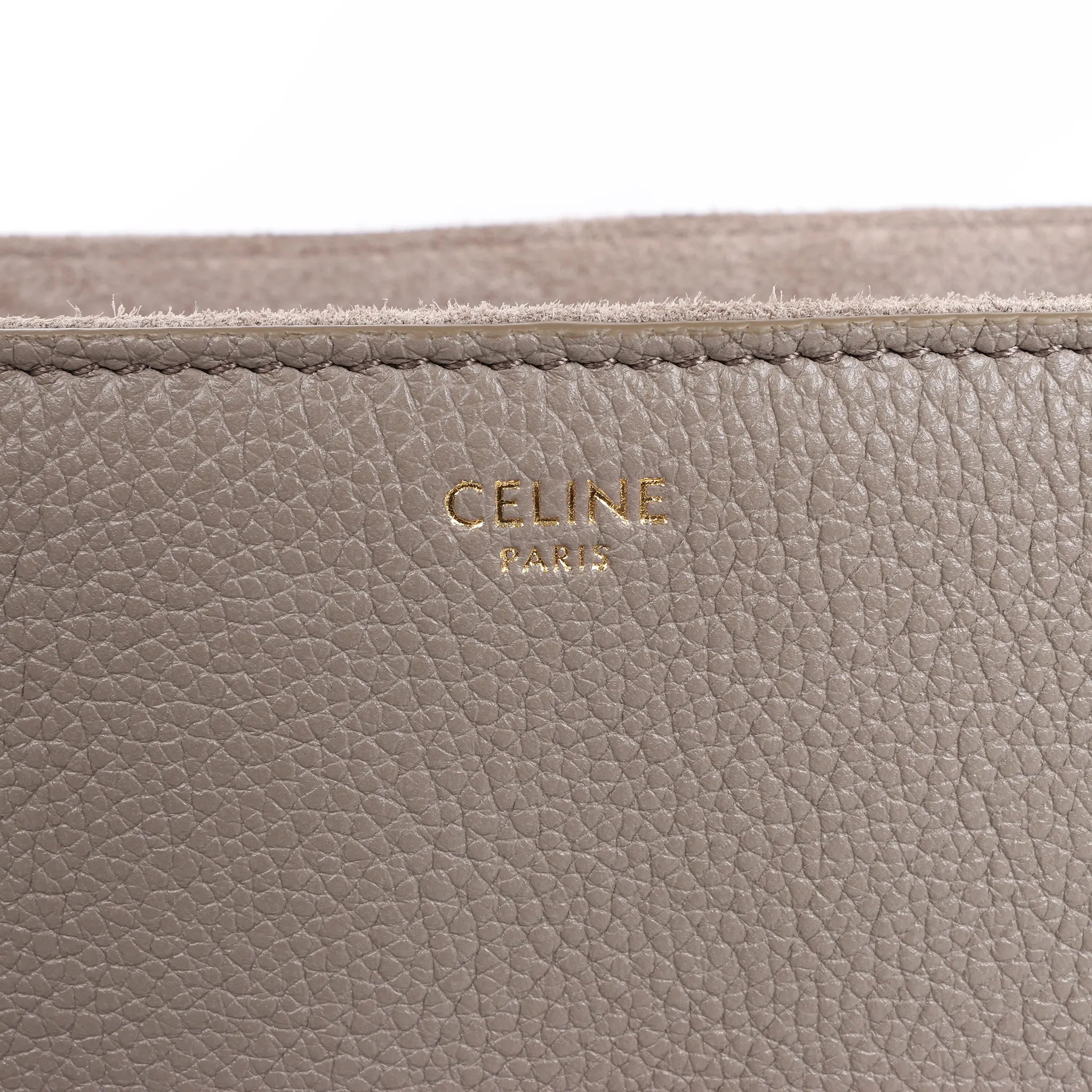 Celine Sac 16 Medium Grained Leather Shoulder Bag in Gray