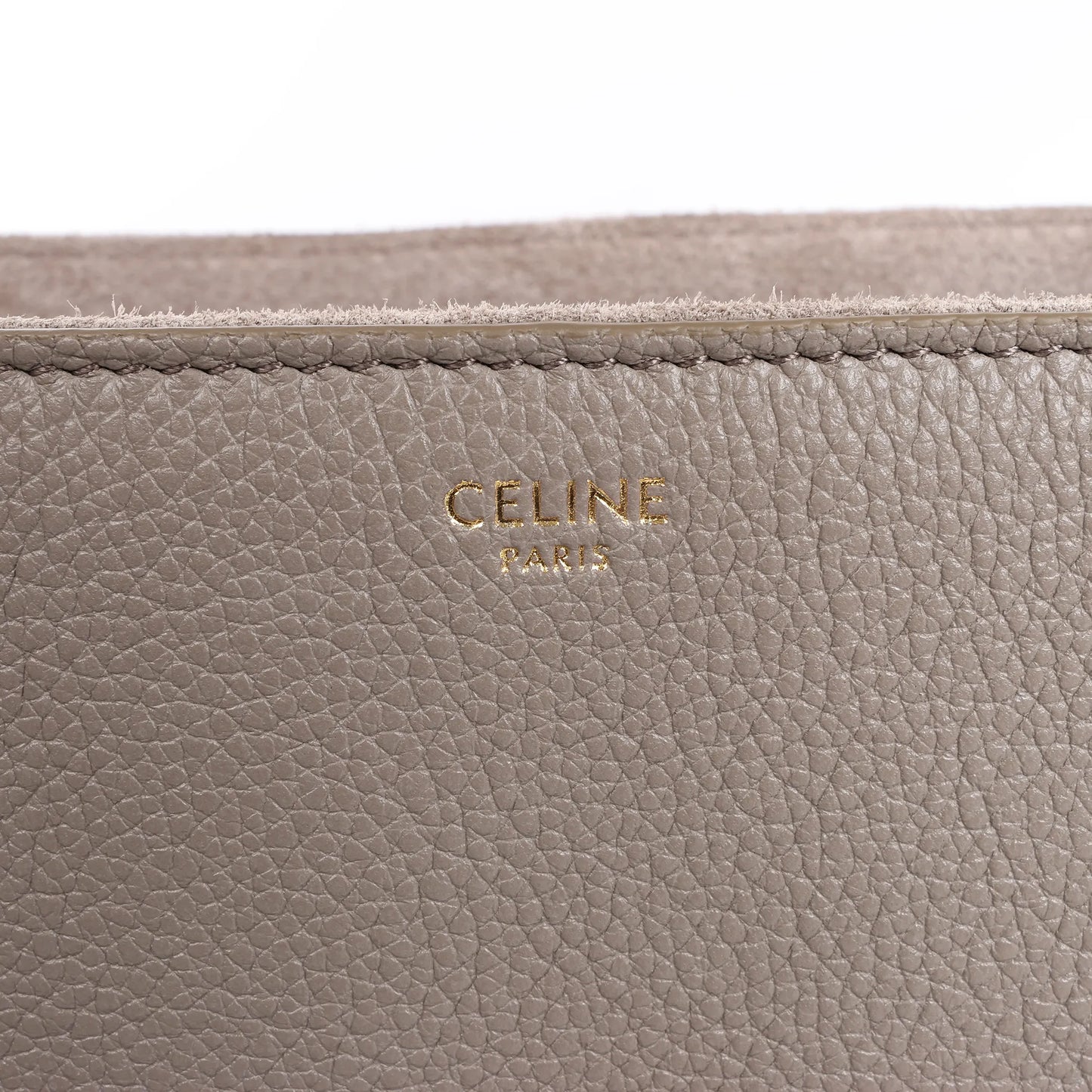 Celine Sac 16 Mittelgroße Handtasche aus genarbtem Leder in Grau