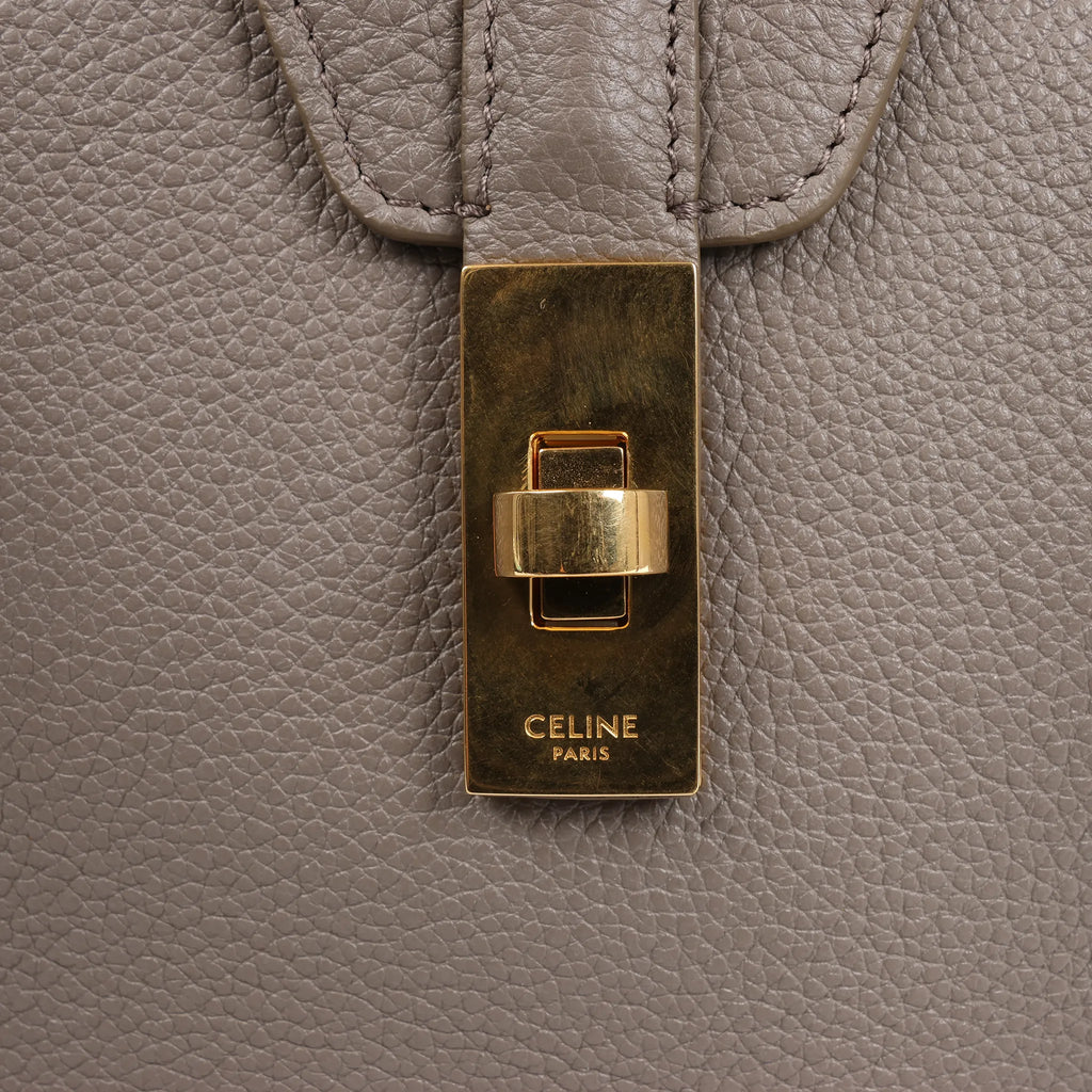 Celine Sac 16 Medium Grained Leather Shoulder Bag in Gray