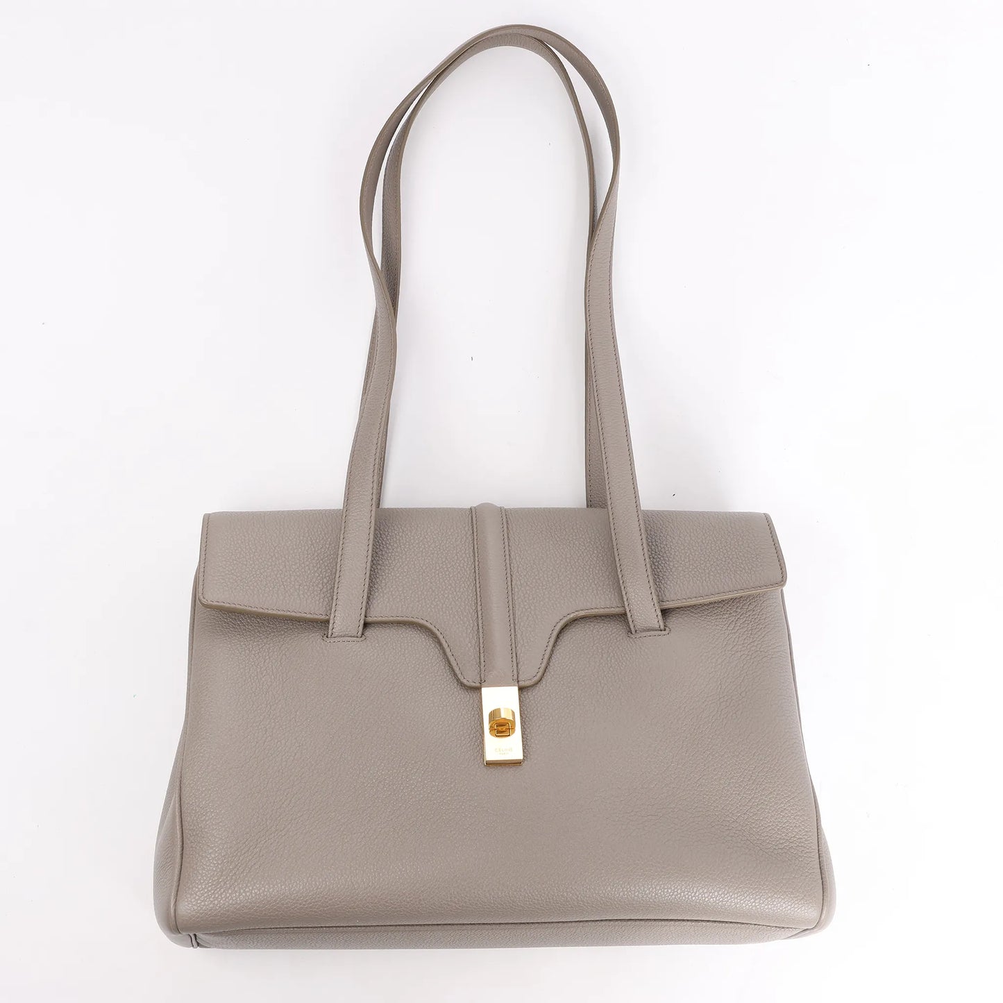 Celine Sac 16 Medium Grained Leather Handbag in Gray