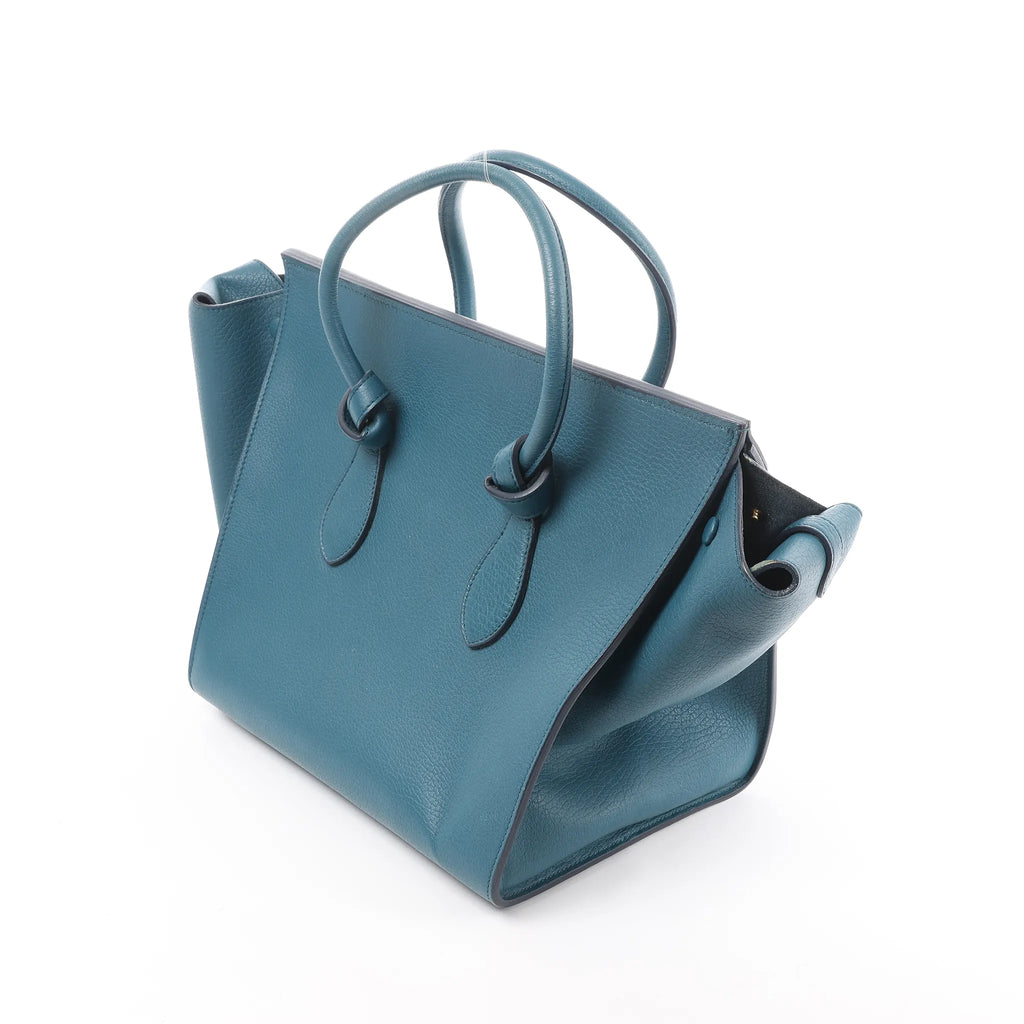 Celine Tie Knot Leather Handbag in Blue