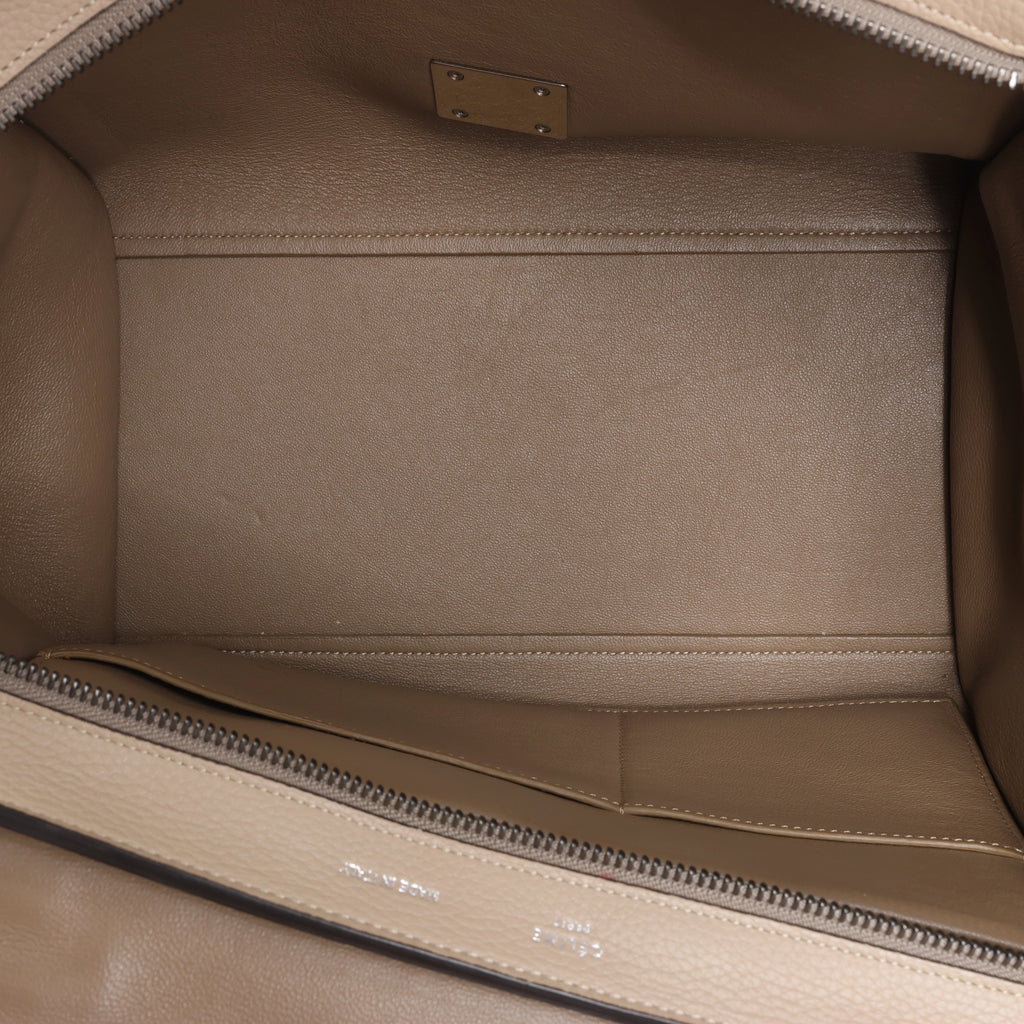 Bolso de mano CELINE Trapeze de cuero y ante 2 vías en marrón, negro, blanco