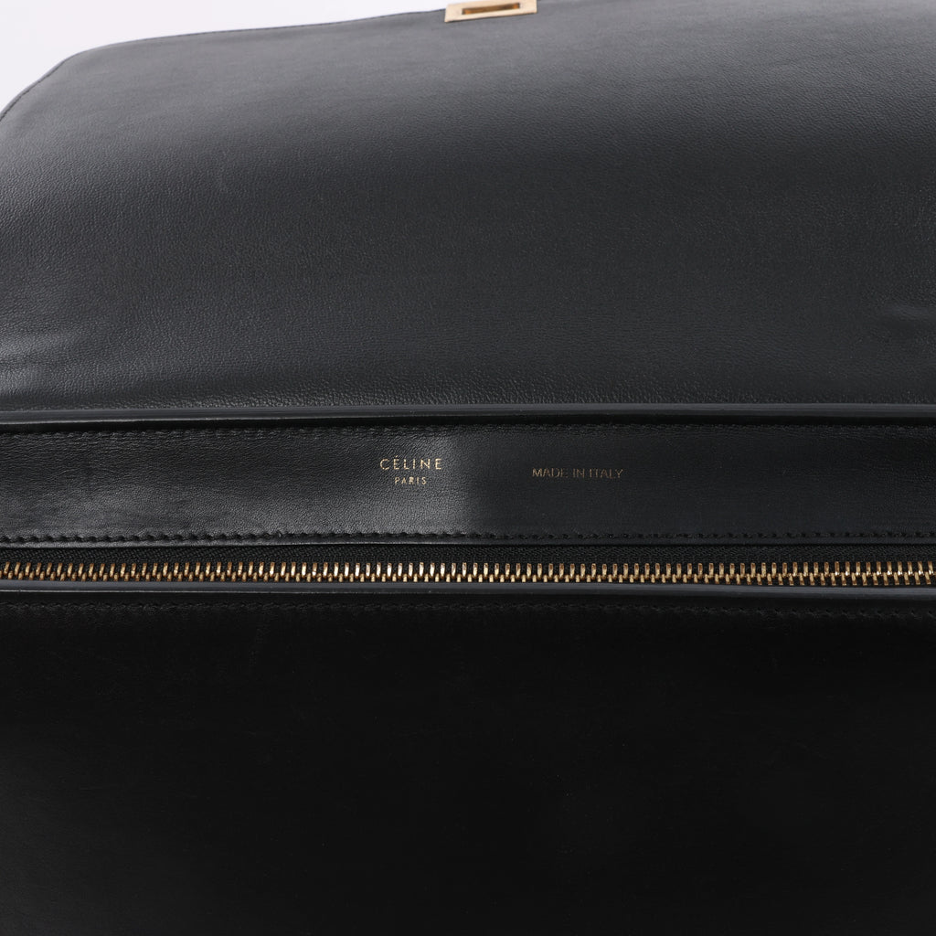 Celine Trapeze Leather 2Way Handbag Blue × White x Black