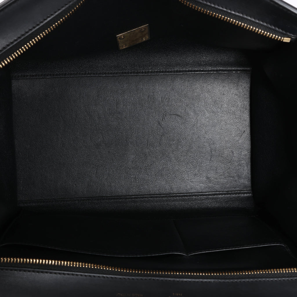 Celine Trapeze Leather 2Way Handbag Blue × White x Black
