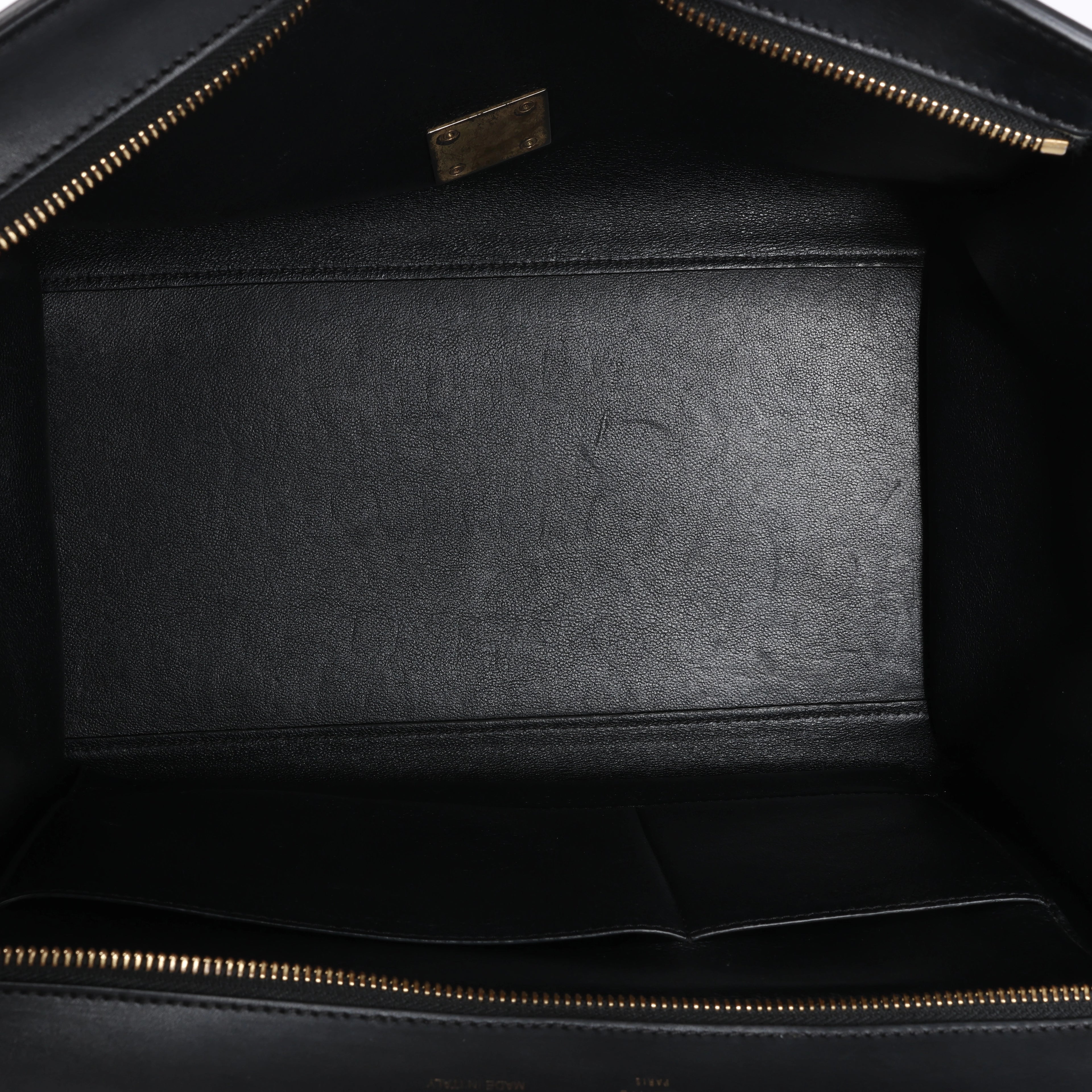 Celine Trapeze Leather 2Way Handbag Blue × White x Black