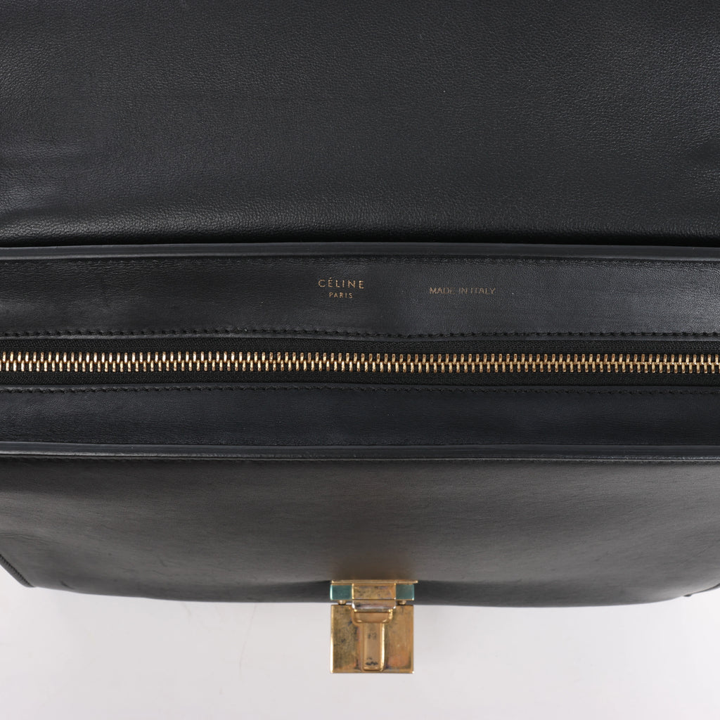 Celine Trapeze Leather 2Way Handbag Blue × White x Black