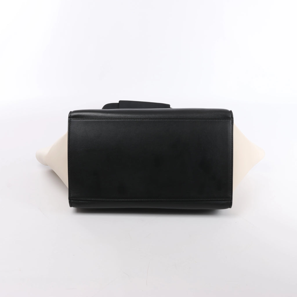Celine Trapeze Leather 2Way Handbag Blue × White x Black