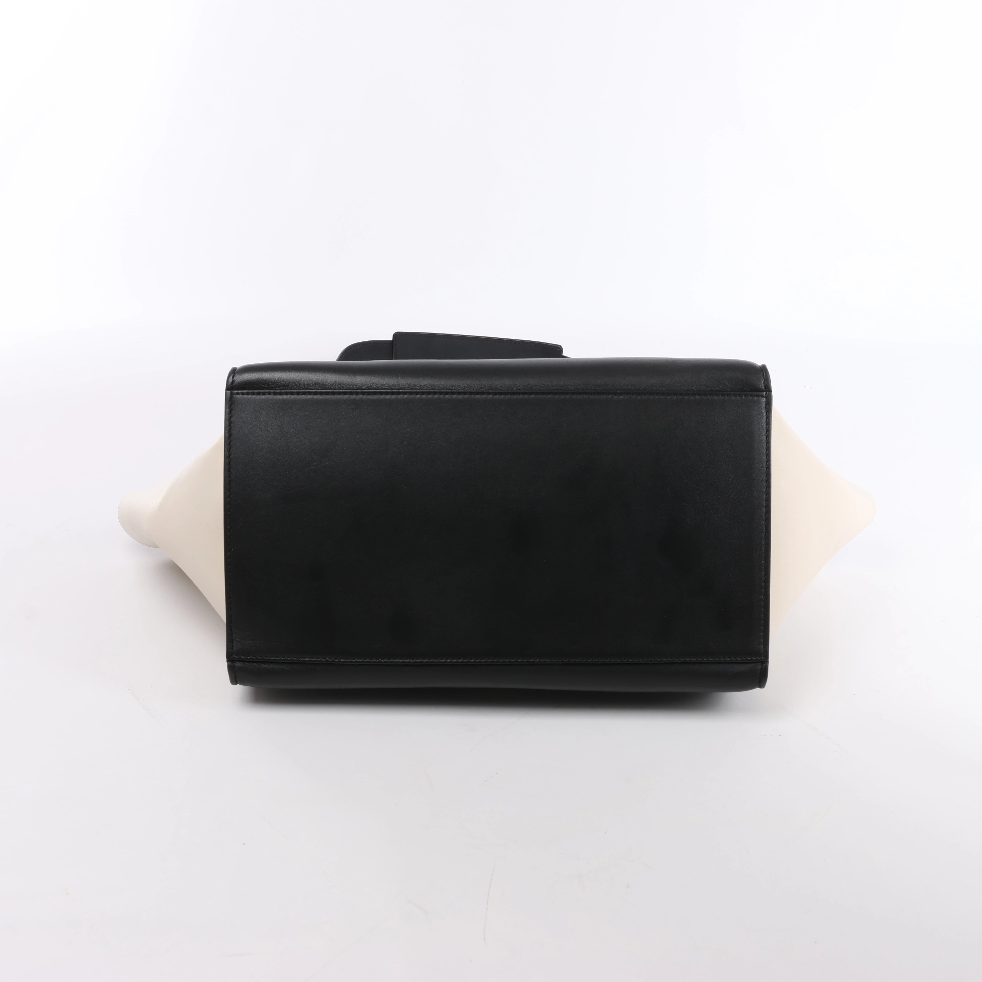 Celine Trapeze Leather 2Way Handbag Blue × White x Black