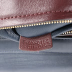 CELINE Trapeze Leather x Suede 2Way Handbag in Navy Blue x Brown x Burgundy