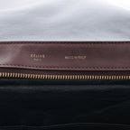 CELINE Trapeze Leather x Suede 2Way Handbag in Navy Blue x Brown x Burgundy