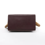 CELINE Trapeze Leather x Suede 2Way Handbag in Navy Blue x Brown x Burgundy
