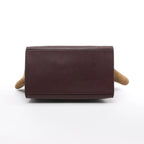 CELINE Trapeze Leather x Suede 2Way Handbag in Navy Blue x Brown x Burgundy