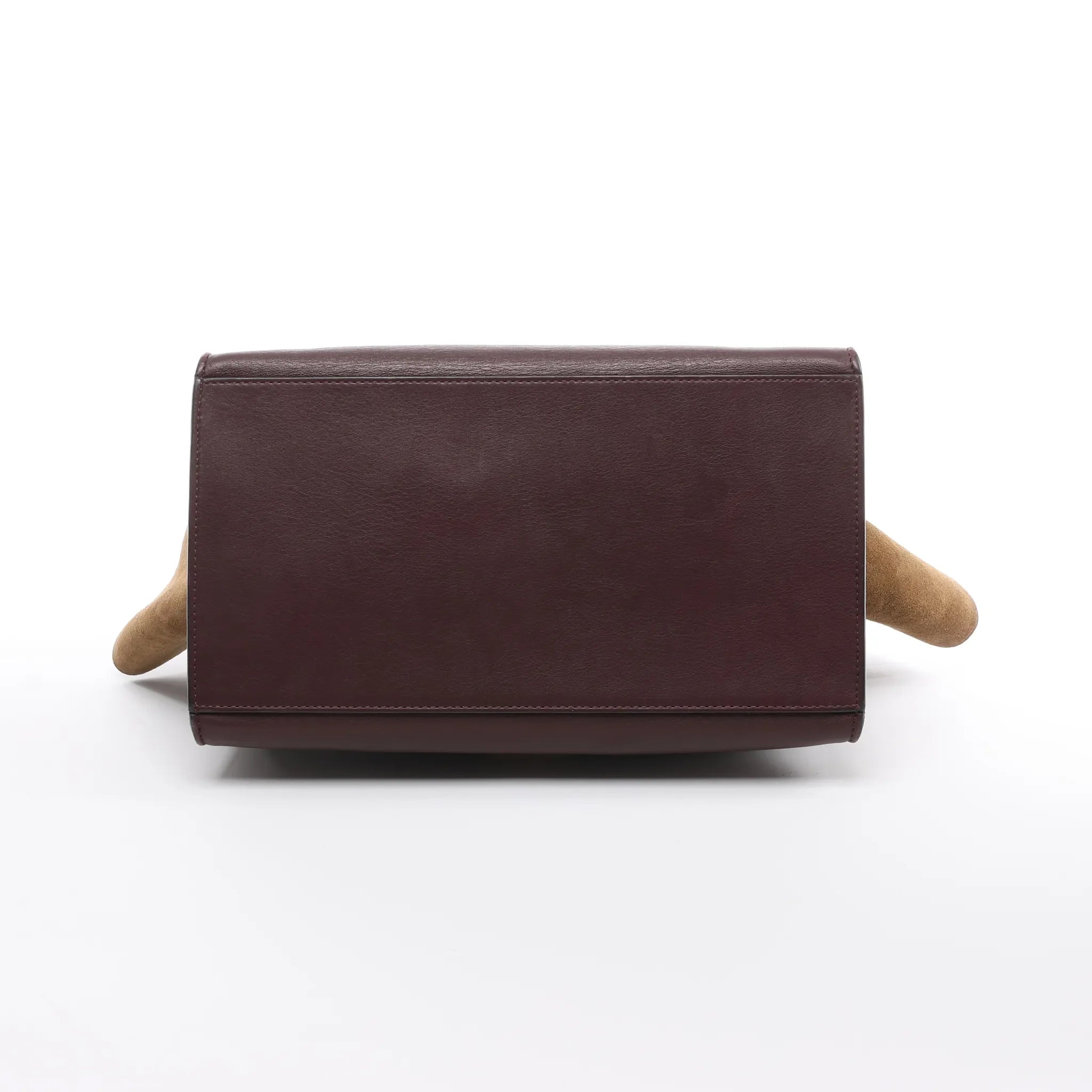 CELINE Trapeze Leather x Suede 2Way Handbag in Navy Blue x Brown x Burgundy
