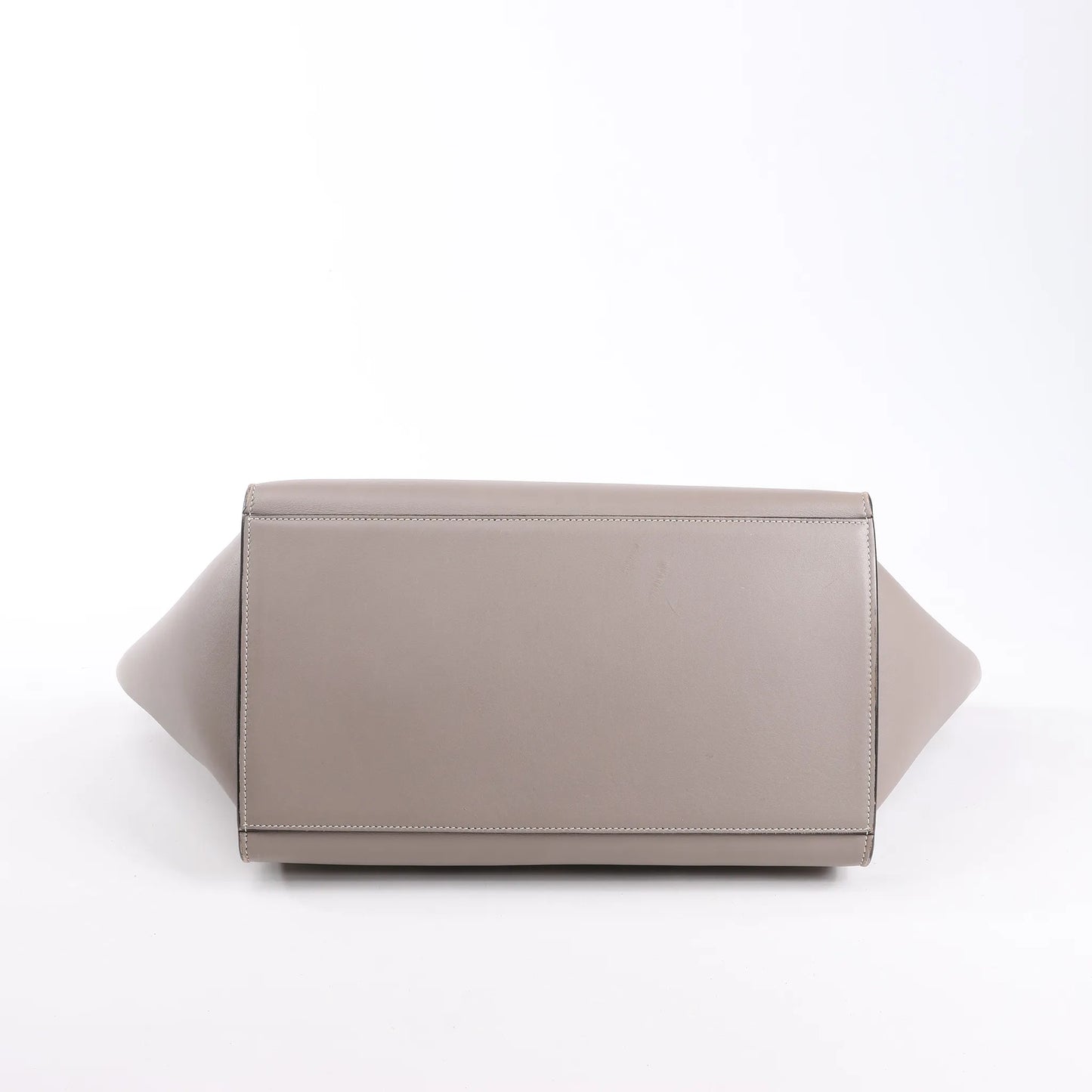 CELINE Trapeze Leather x Suede 2Way Handbag in Gray