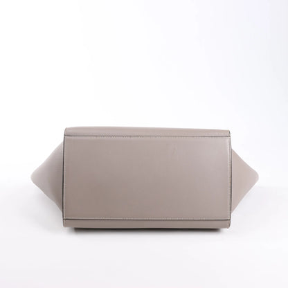 CELINE Trapeze Leather x Suede 2Way Handbag in Gray