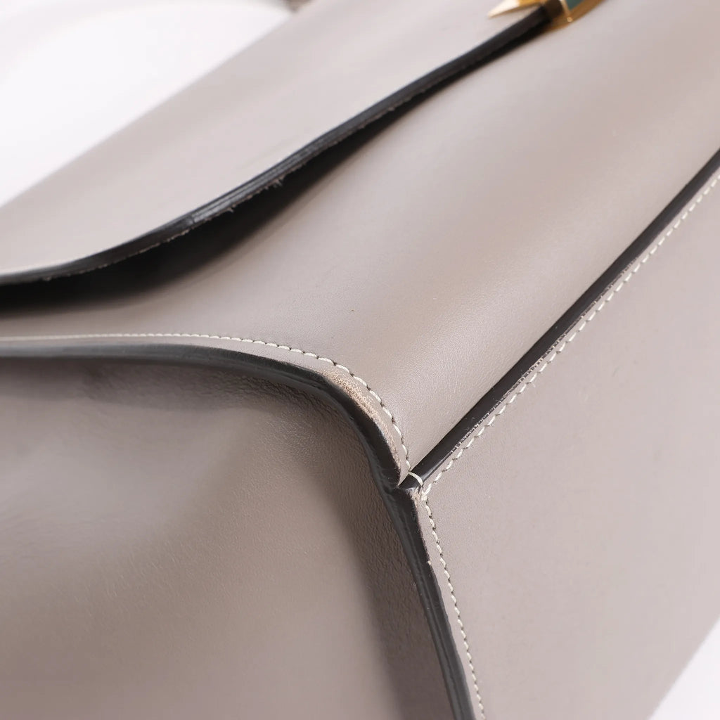 CELINE Trapeze Leather x Suede 2Way Handbag in Gray