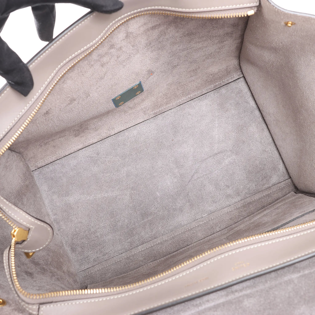 CELINE Trapeze Leather x Suede 2Way Handbag in Gray
