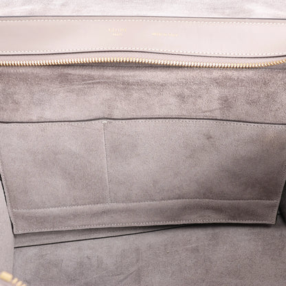 CELINE Trapeze Leather x Suede 2Way Handbag in Gray