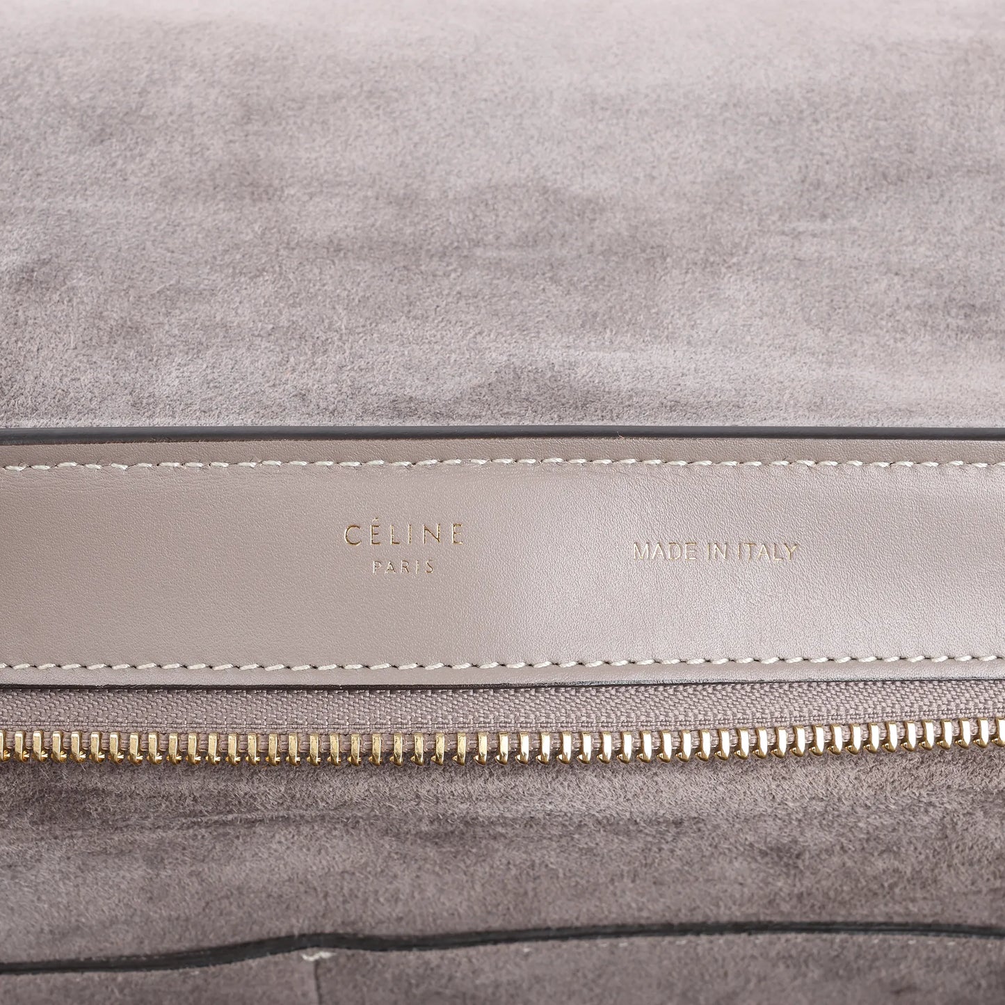 CELINE Trapeze Leather x Suede 2Way Handbag in Gray