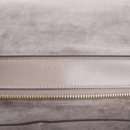 CELINE Trapeze Leather x Suede 2Way Handbag in Gray