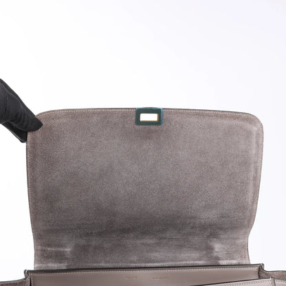 CELINE Trapeze Leather x Suede 2Way Handbag in Gray