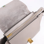 CELINE Trapeze Leather x Suede 2Way Handbag in Gray