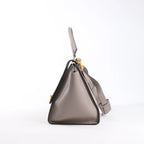 CELINE Trapeze Leather x Suede 2Way Handbag in Gray