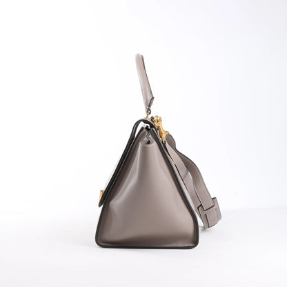 CELINE Trapeze Leather x Suede 2Way Handbag in Gray
