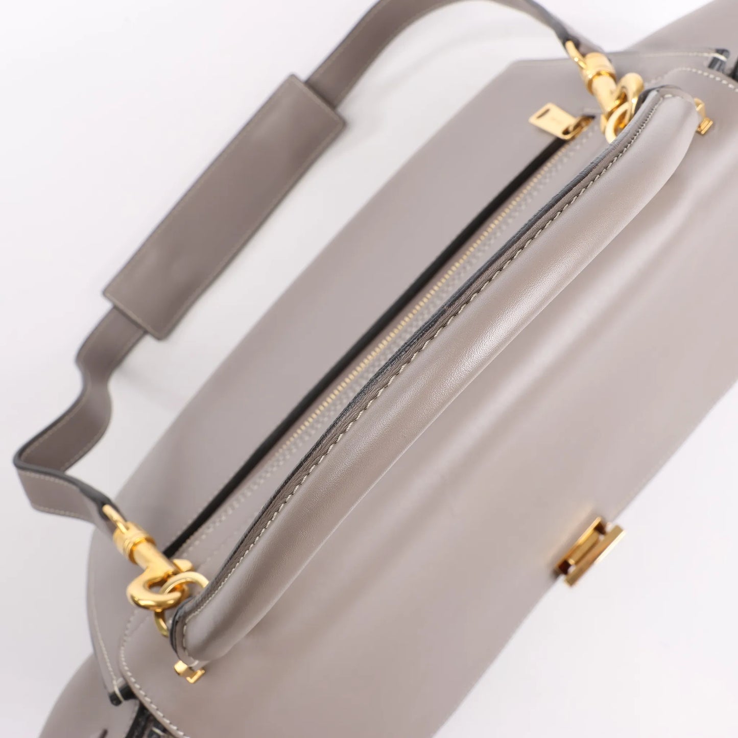 CELINE Trapeze Leather x Suede 2Way Handbag in Gray