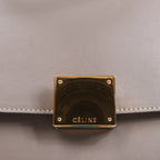 CELINE Trapeze Leather x Suede 2Way Handbag in Gray