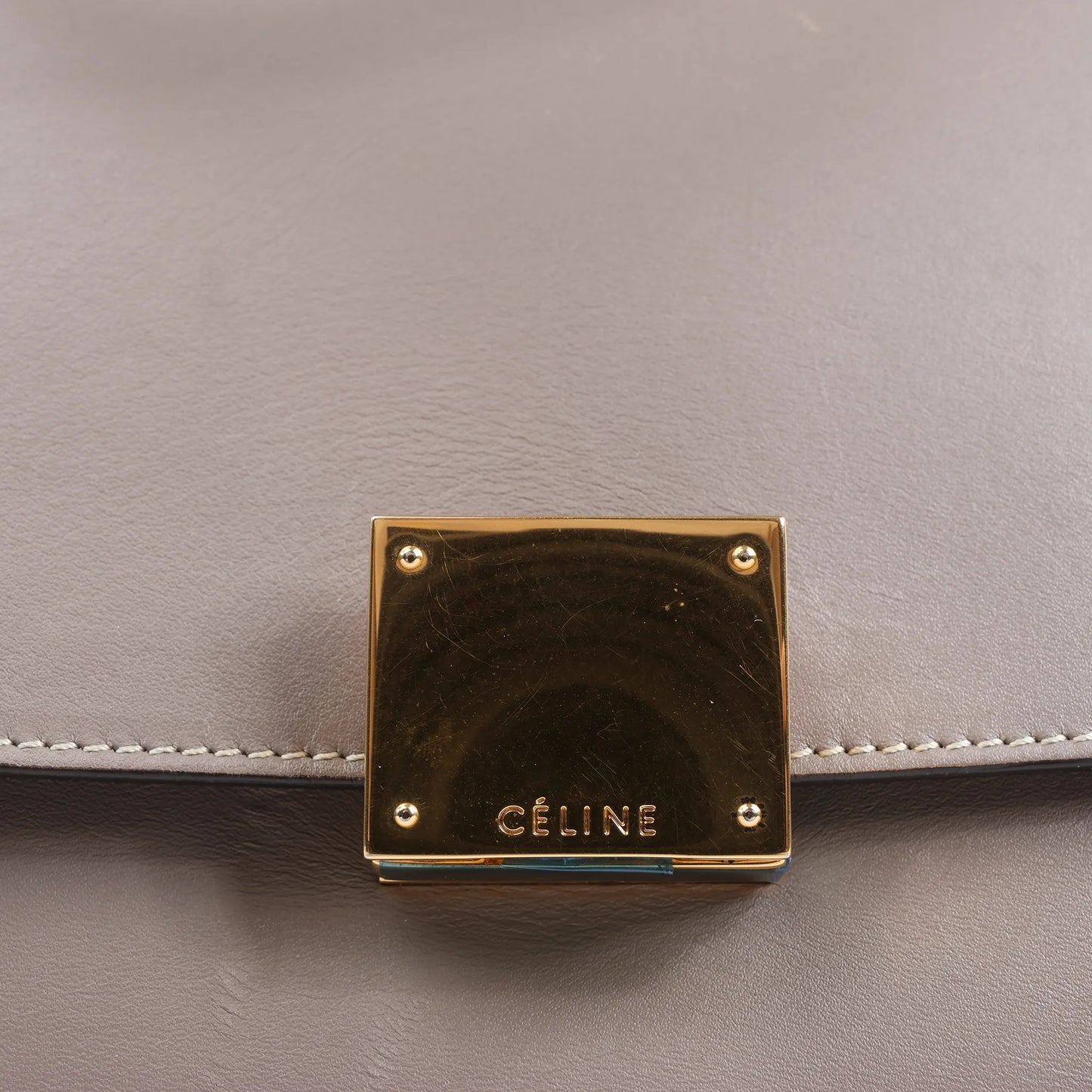 CELINE Trapeze Leather x Suede 2Way Handbag in Gray