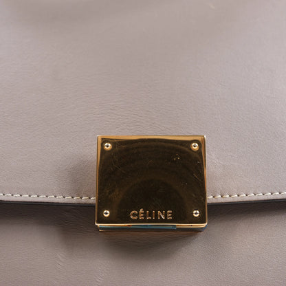 CELINE Trapeze Leather x Suede 2Way Handbag in Gray