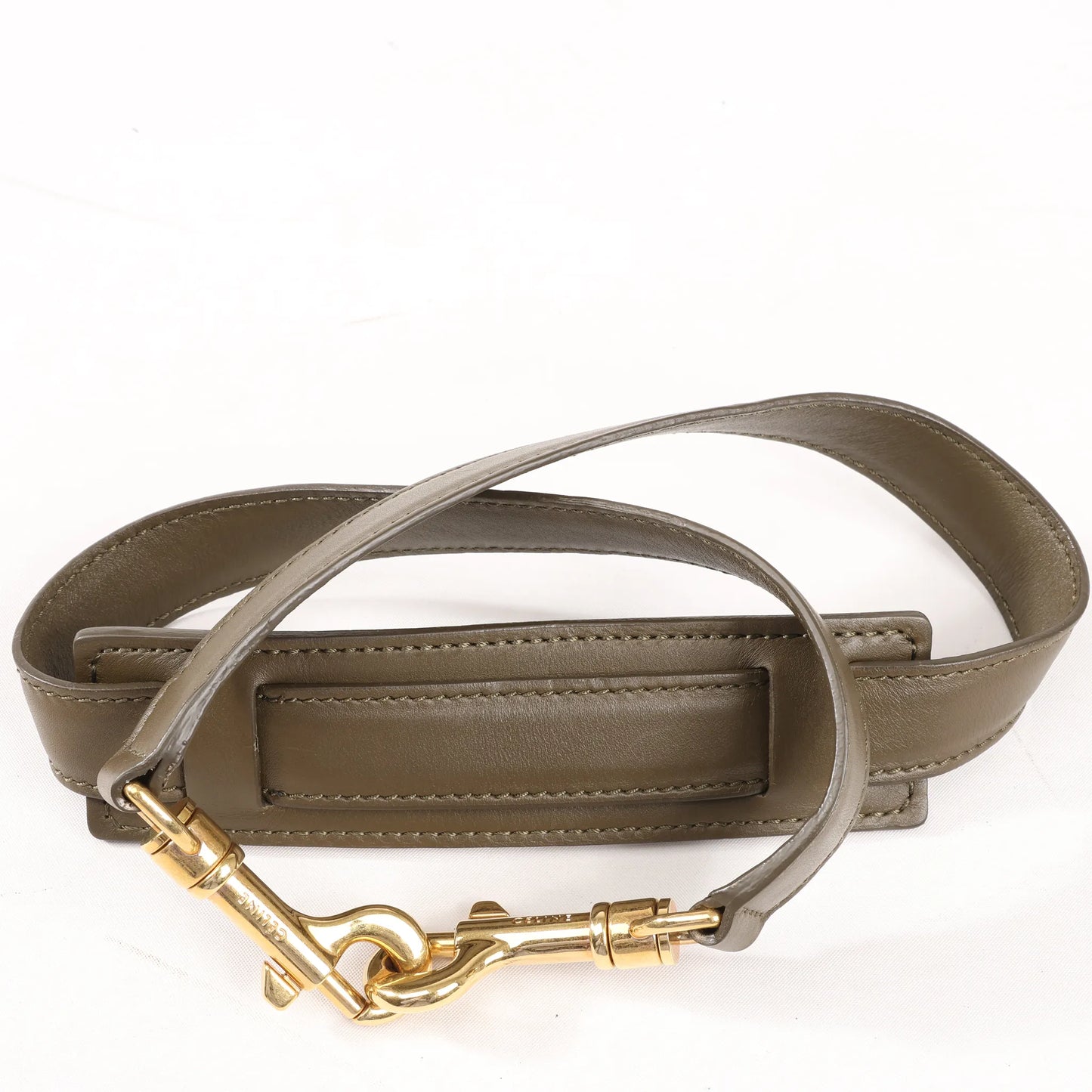 CELINE Trapeze Leather x Suede 2Way Handbag in Beige x Black, Khaki