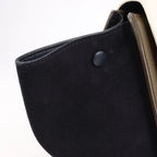 CELINE Trapeze Leather x Suede 2Way Handbag in Beige x Black, Khaki