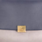 CELINE Trapeze Leather 2Way Handbag in Navy Blue x Taupe x Black