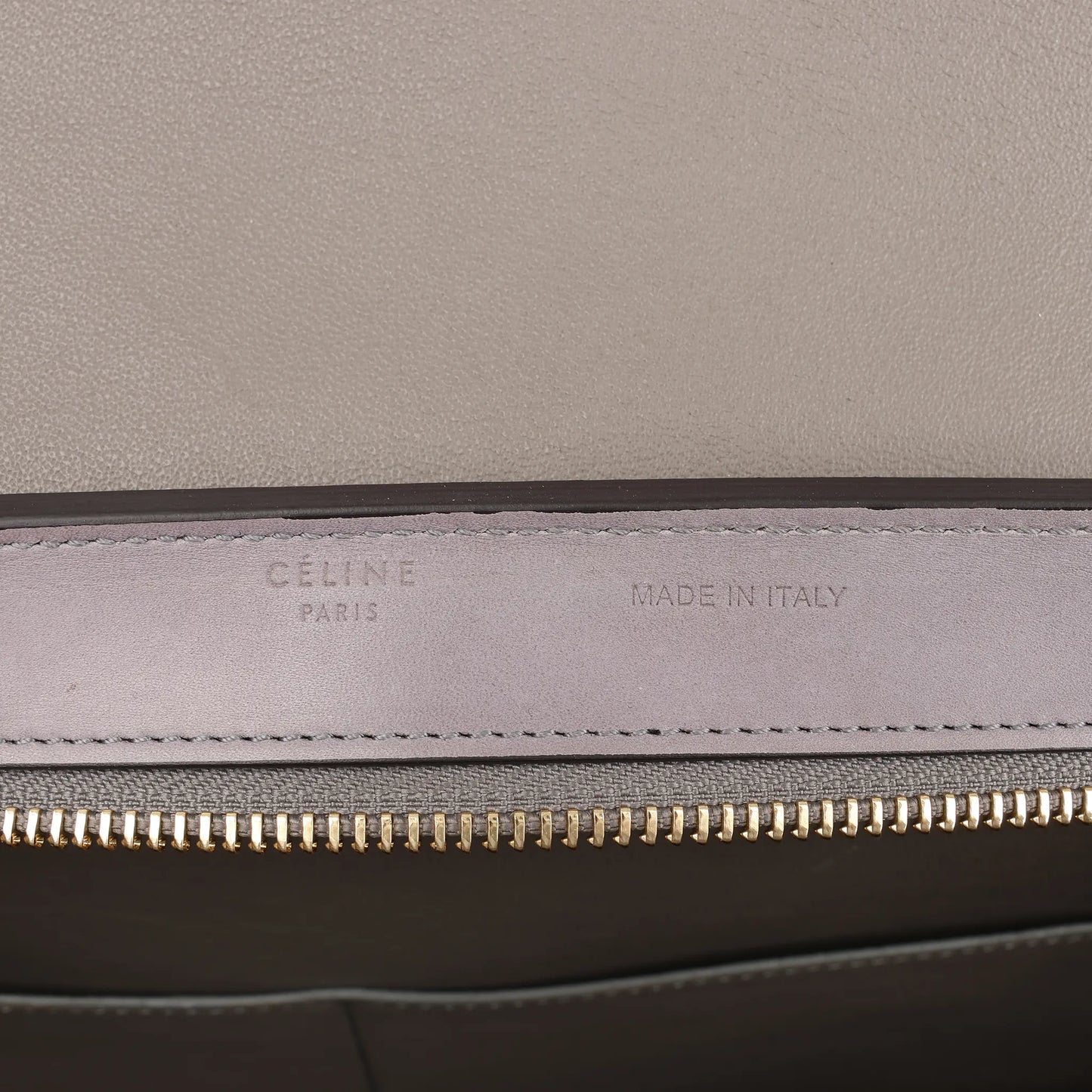 CELINE Trapeze Leather 2Way Handbag in Navy Blue x Taupe x Black