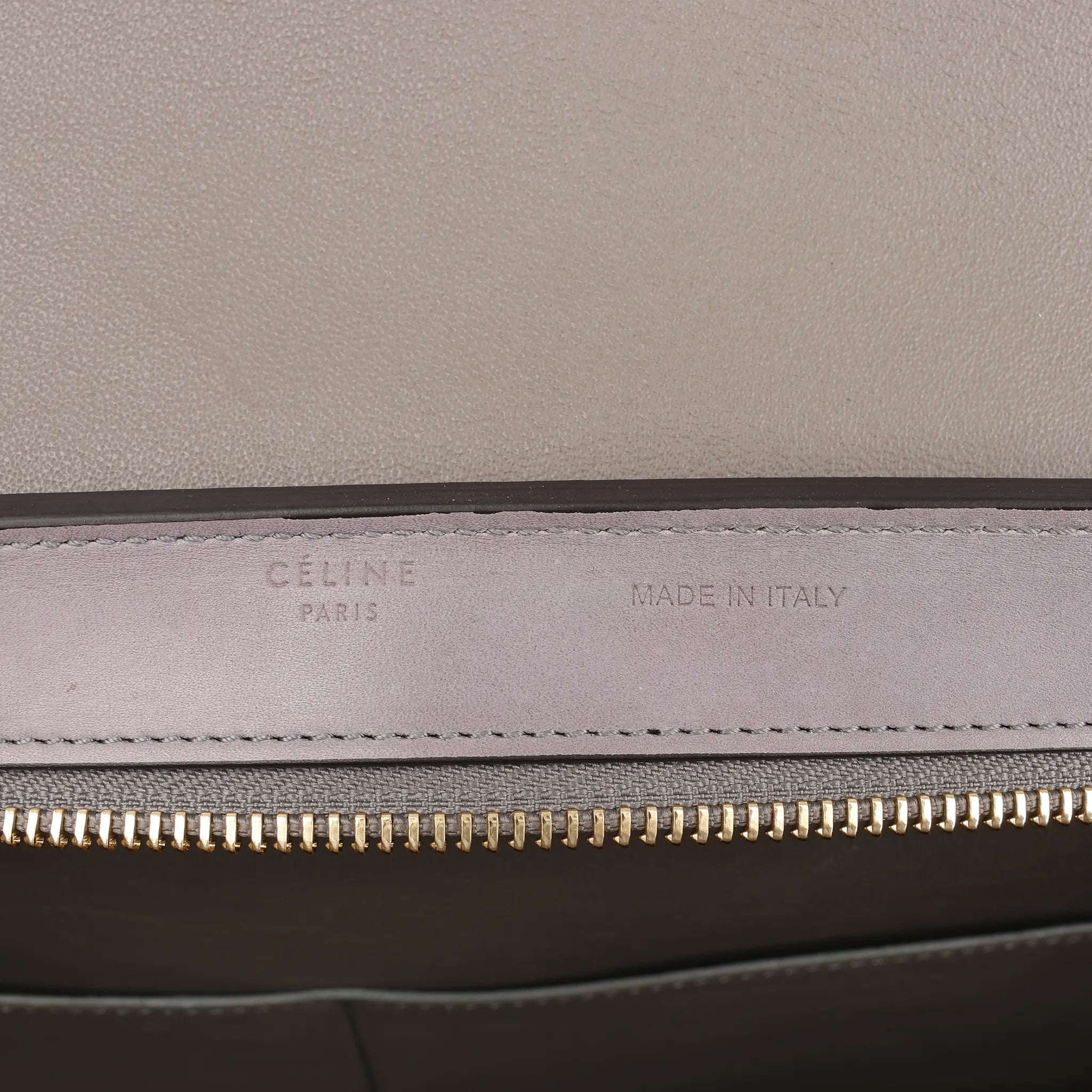 CELINE Trapeze Leather 2Way Handbag in Navy Blue x Taupe x Black