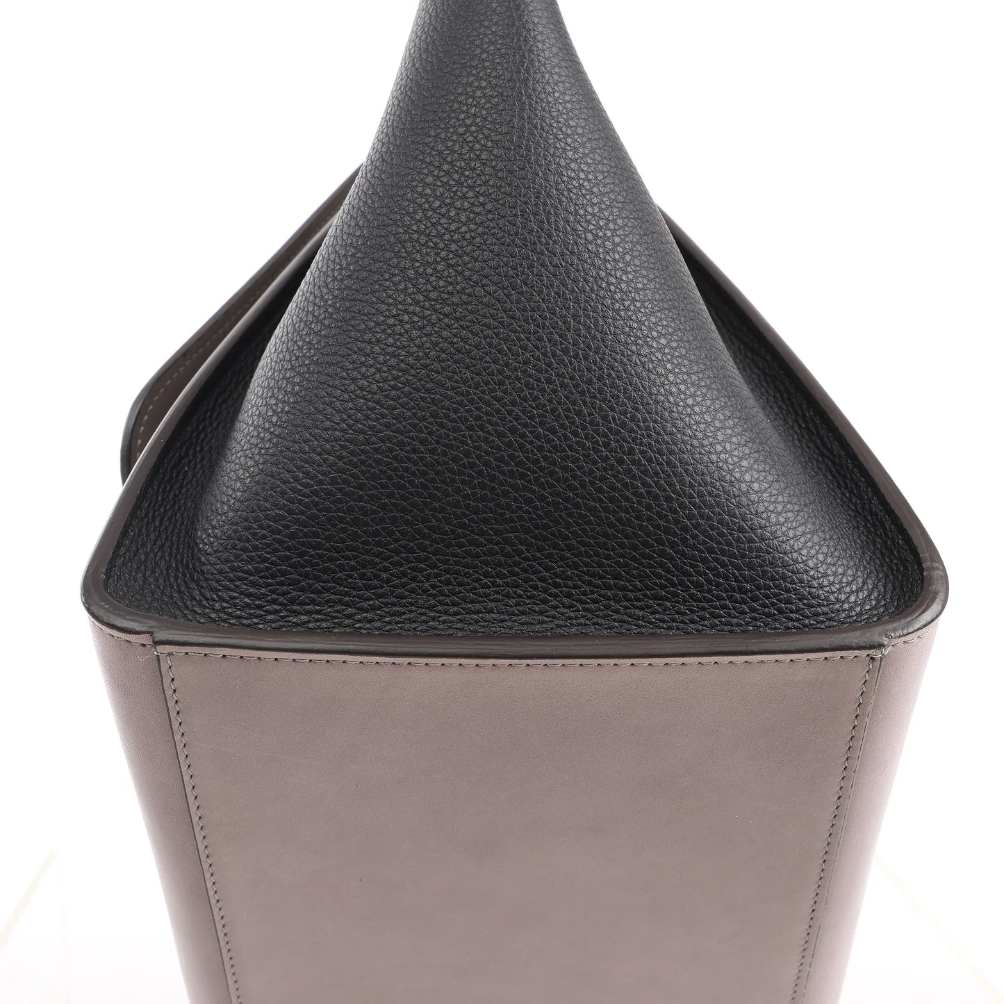 CELINE Trapeze Leather 2Way Handbag in Navy Blue x Taupe x Black